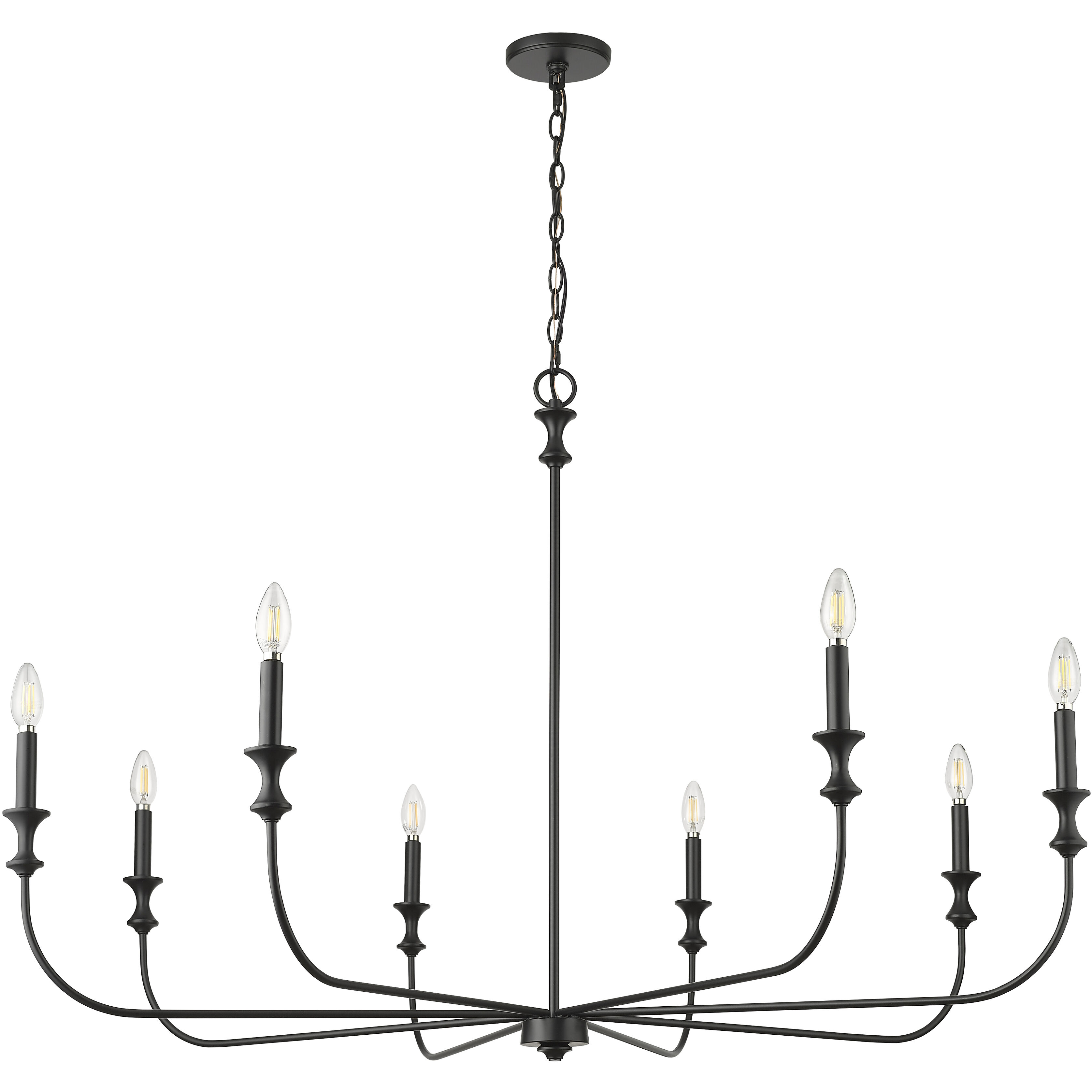 Savanne 8 Light 47.5 inch Matte Black Chandelier Ceiling Light